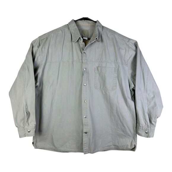 Marlboro Work Shirt Men’s XXL Brown Tan Unlimited Gear 99 Button Up Long Sleeve - Picture 1 of 16